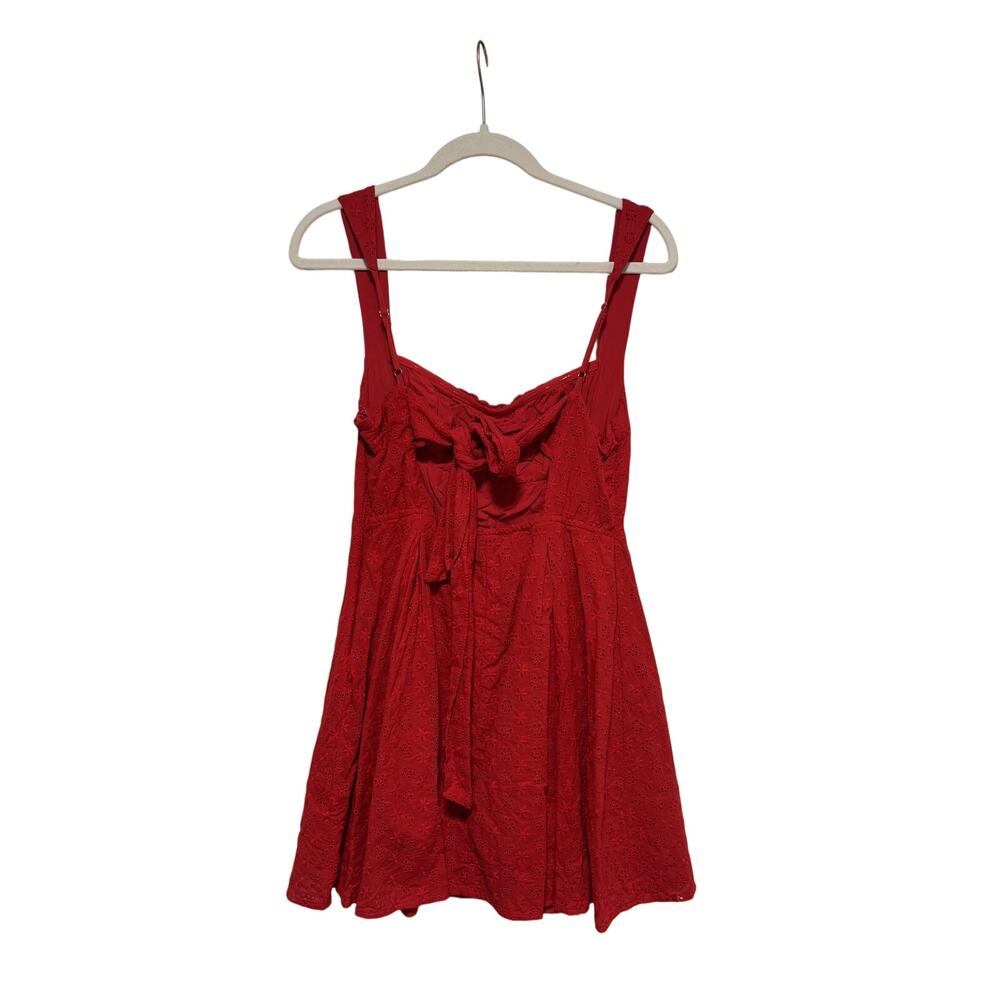 Princess Polly Red Eyelet Mini Dress US 8 - Picture 6 of 7
